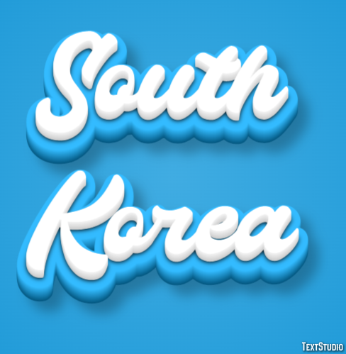 South Korea Text Effect