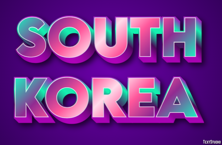 South Korea Effet de Texte