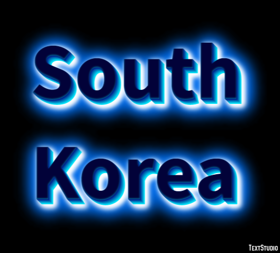 South Korea Text Effect