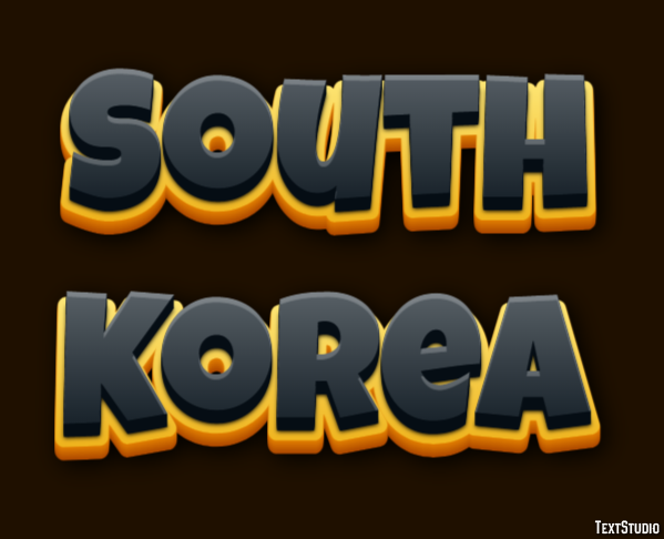 South Korea Effetto testo