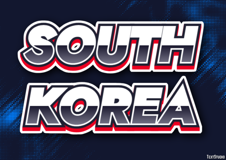South Korea Effet de Texte