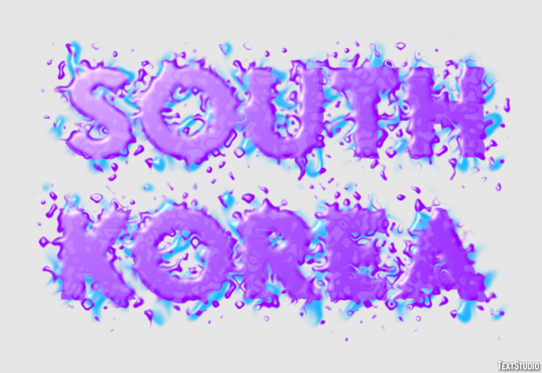 South Korea Text effect