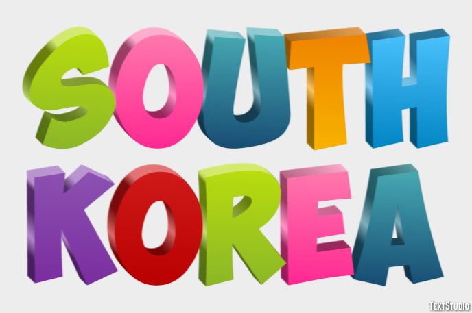 South Korea Effet de Texte