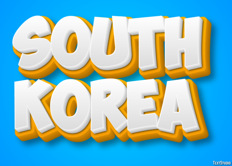 South Korea Text Effect