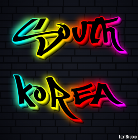 South Korea Text Effect