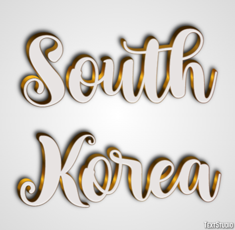 South Korea Effetto testo