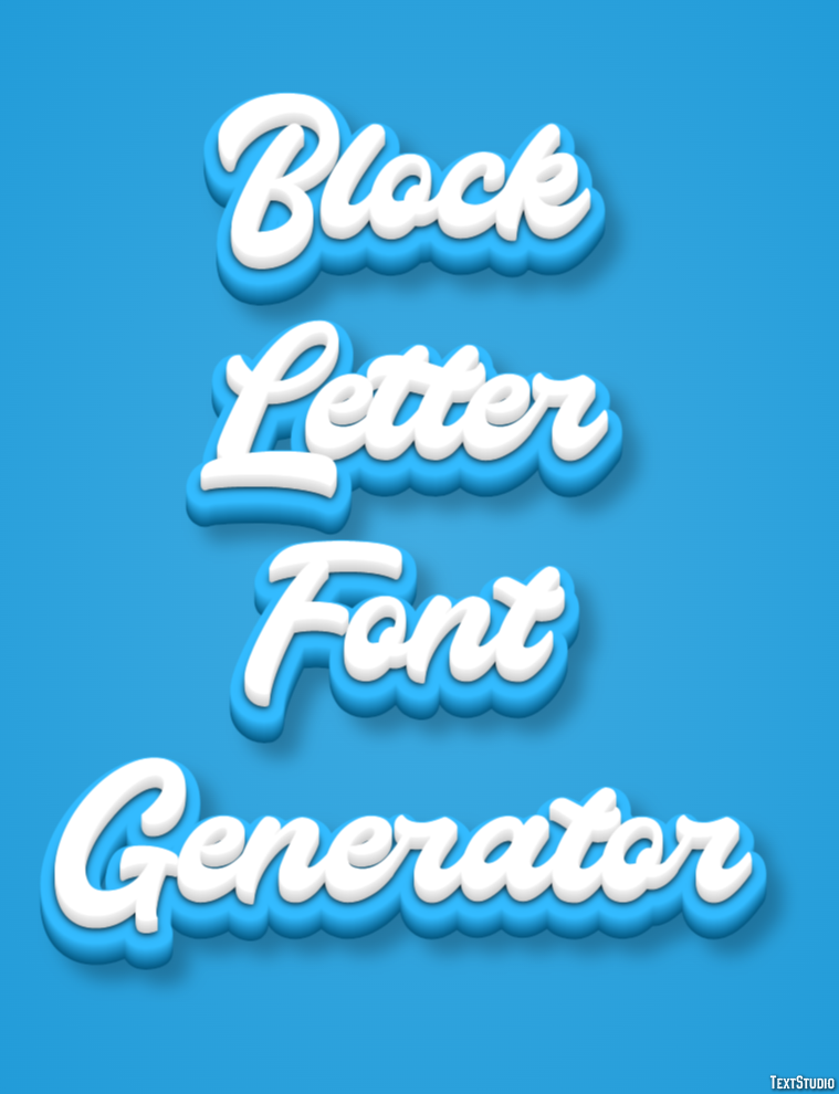 Block Letter Font Generator Metin Efekti