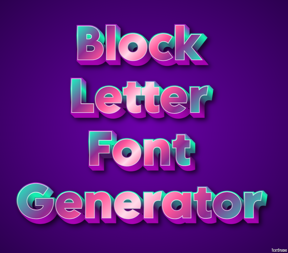 Block Letter Font Generator Metin Efekti