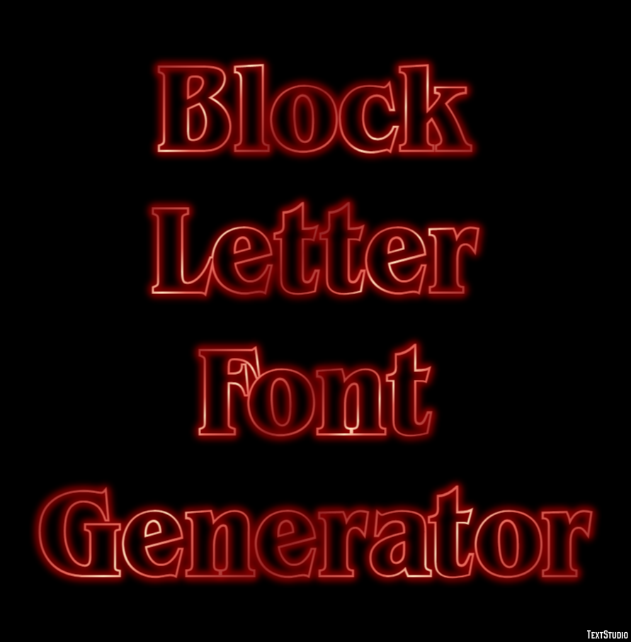Block Letter Font Generator Metin Efekti