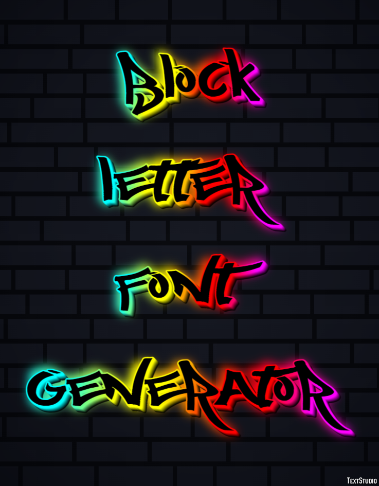 Block Letter Font Generator Metin Efekti