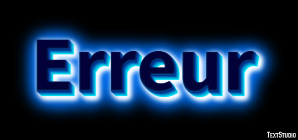 Erreur Efeito de texto