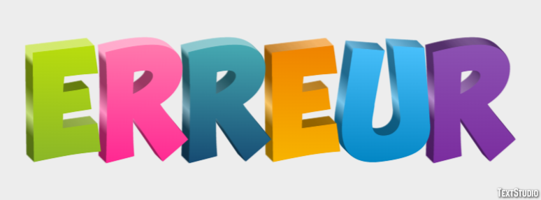 Erreur Effet de texte