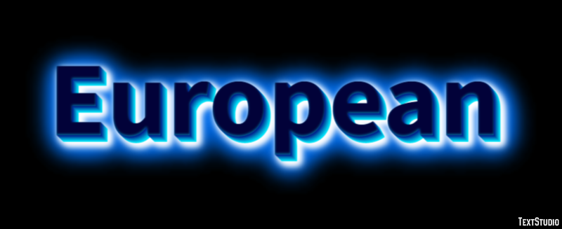 European Efeito de texto