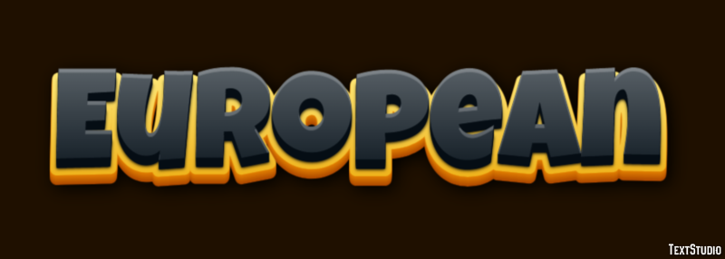 European Efeito de texto