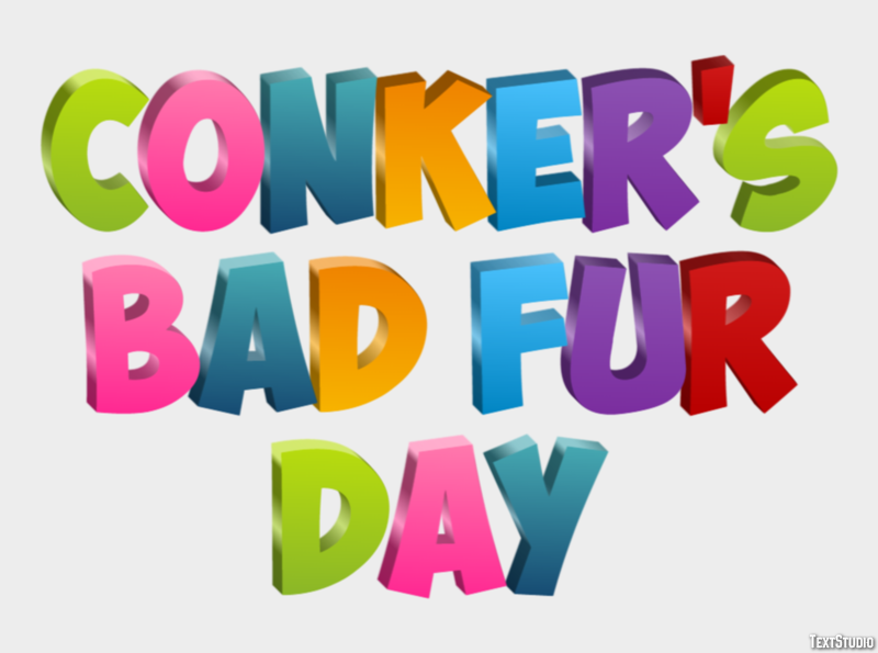 Conker's Bad Fur Day Efeito de texto