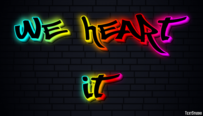 We Heart It Texteffekt