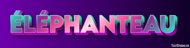Éléphanteau Effet de Texte