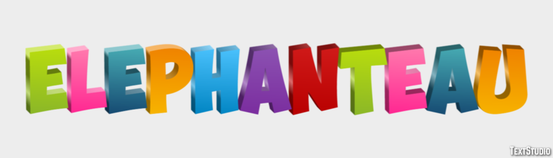 Éléphanteau Effet de Texte