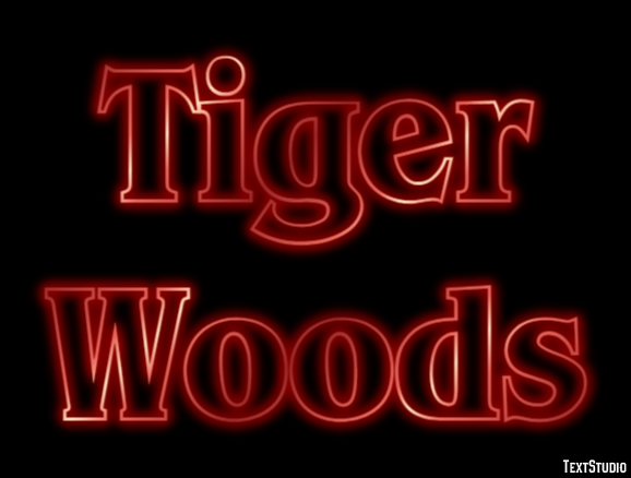 Tiger Woods Efeito do texto