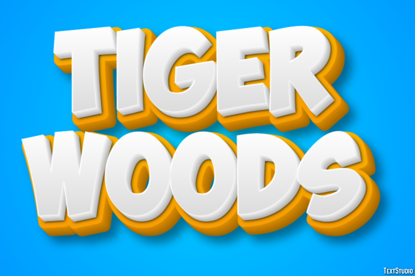 Tiger Woods Efeito do texto