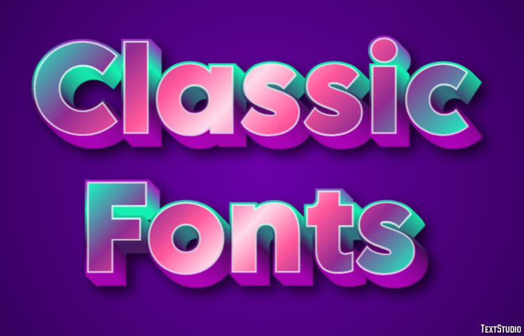 Classic Fonts Effetto testo