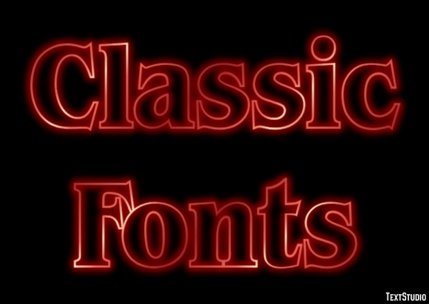 Classic Fonts Effetto testo