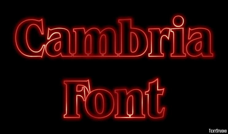 Cambria Font Efecto de Texto