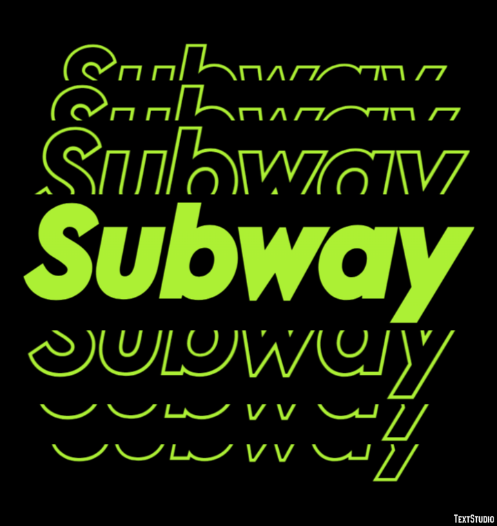 Subway Эффект текста