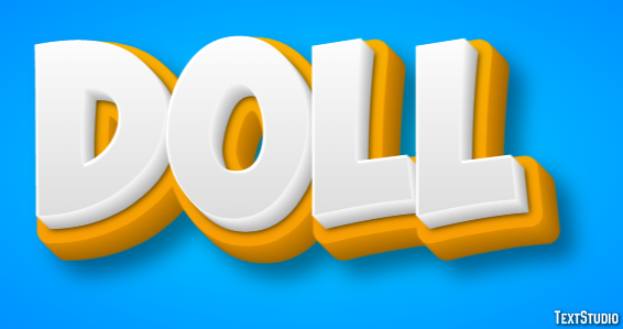 Doll | Yellow White 3D | Text Effect Generator