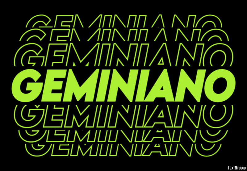 Geminiano Effetto testo