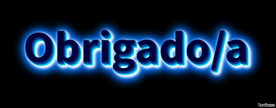 Obrigado/a Tekst Effect
