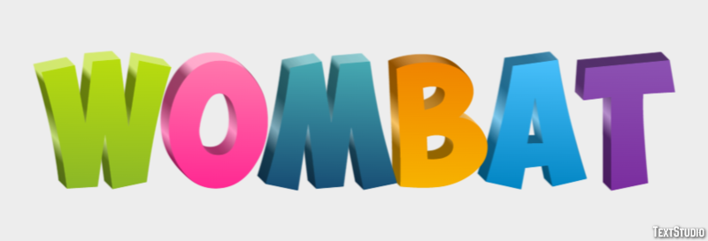 Wombat Efecto de texto