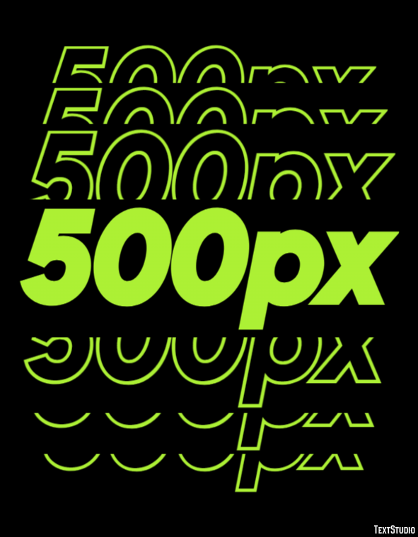500px Efeito de texto