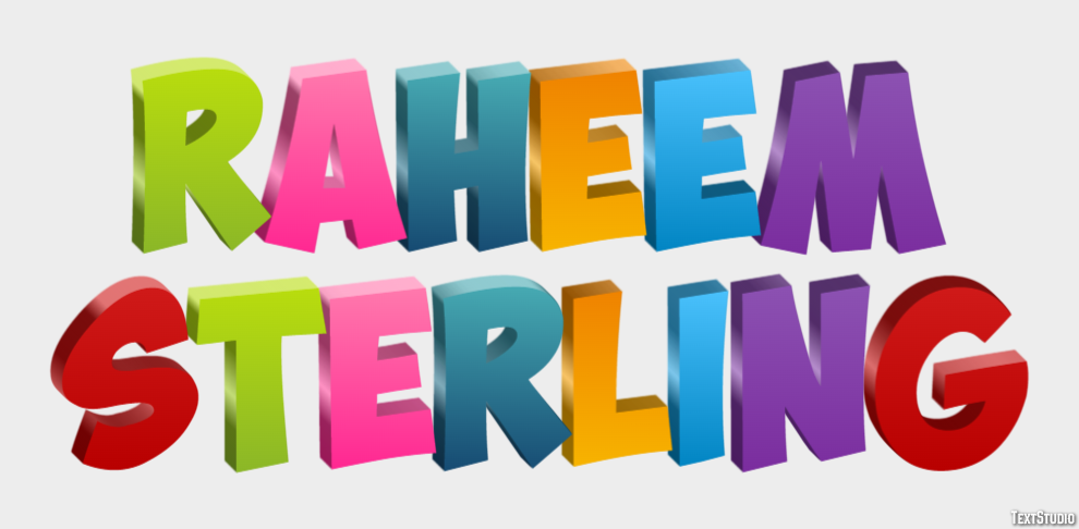 Raheem Sterling Efecto de Texto