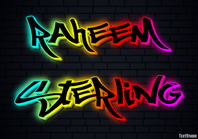 Raheem Sterling Efecto de Texto