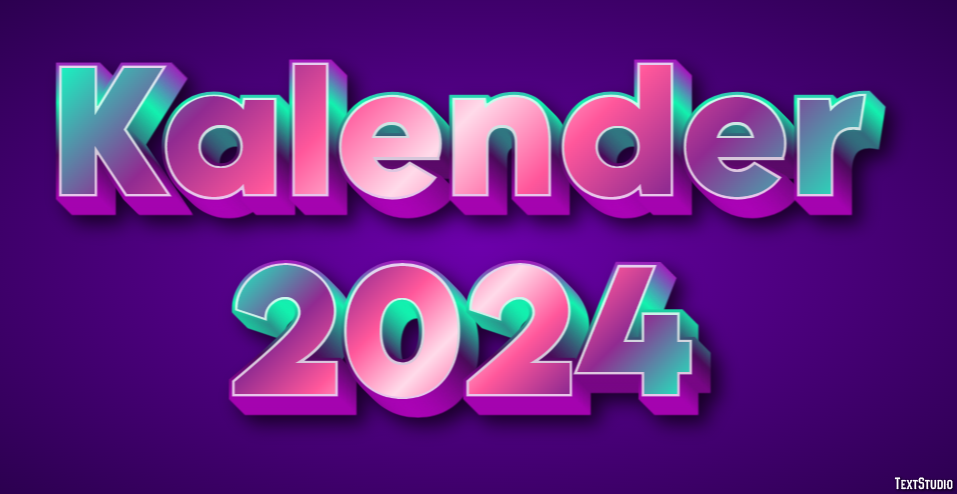 Kalender 2024 Efeito de texto