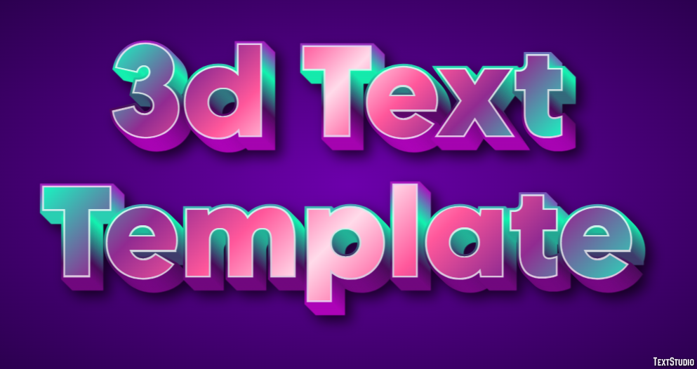 3d Text Template Text Effect