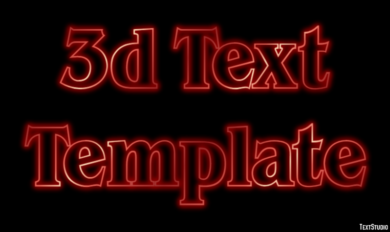 3d Text Template Text Effect