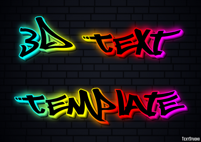 3d Text Template Text Effect