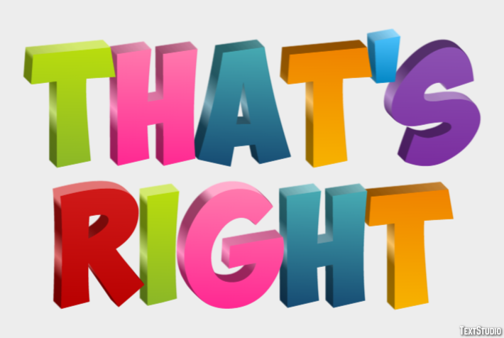 That's right Text Effect