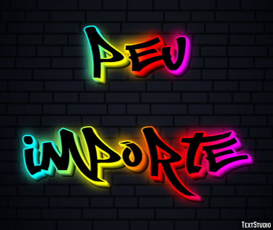 Peu importe Text effect
