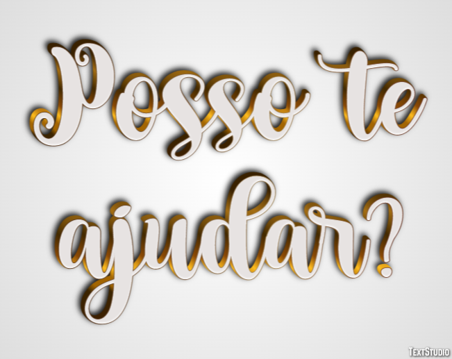 Posso te ajudar? Efeito de texto