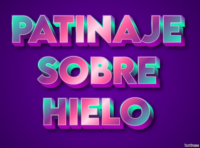 Patinaje sobre hielo Efecto de texto