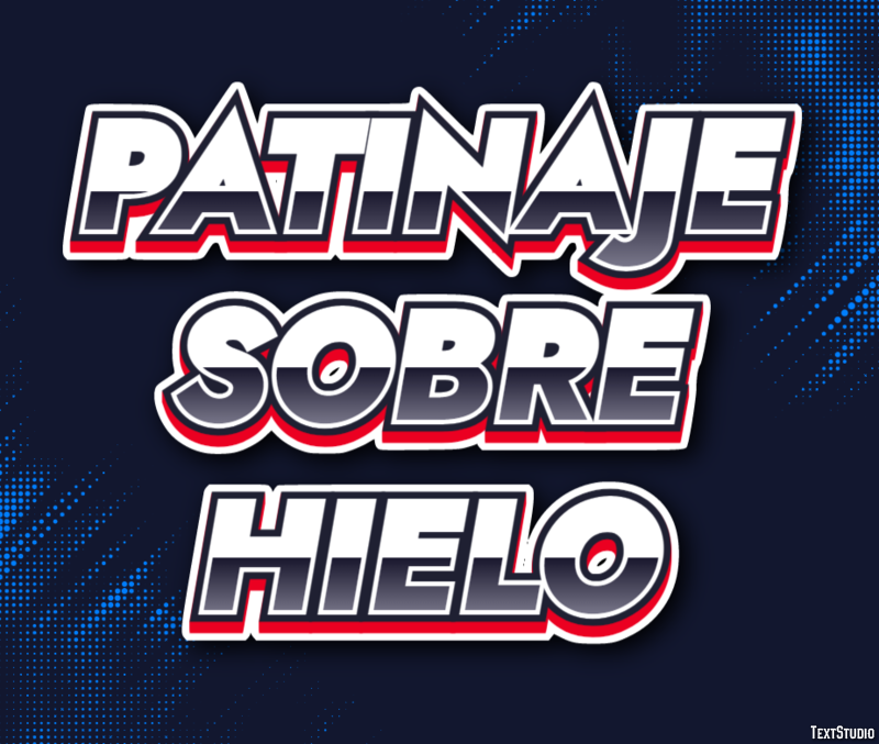 Patinaje sobre hielo Efecto de Texto
