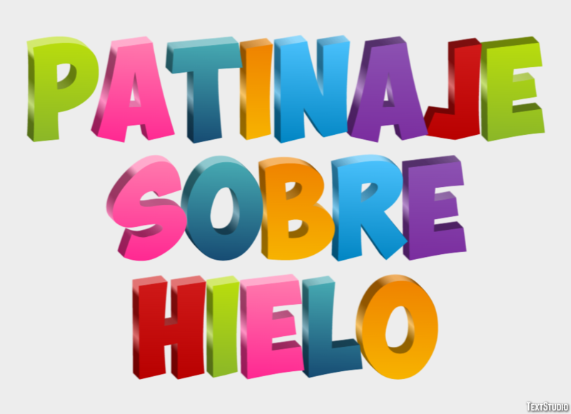 Patinaje sobre hielo Efecto de Texto