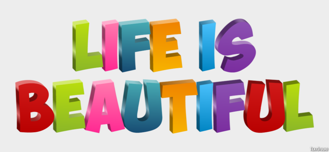 Life Is Beautiful Text Effect