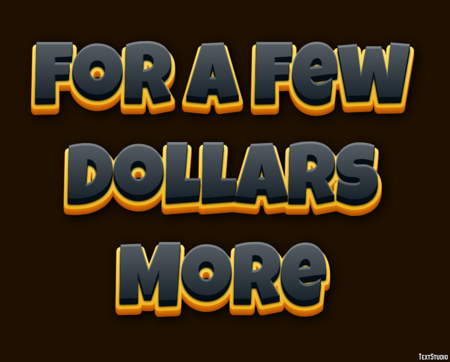 For a Few Dollars More Effetto testo