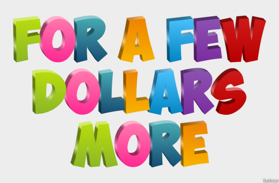 For a Few Dollars More Efekt tekstowy