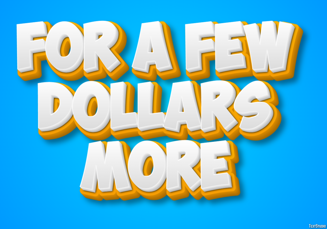 For a Few Dollars More Effetto testo