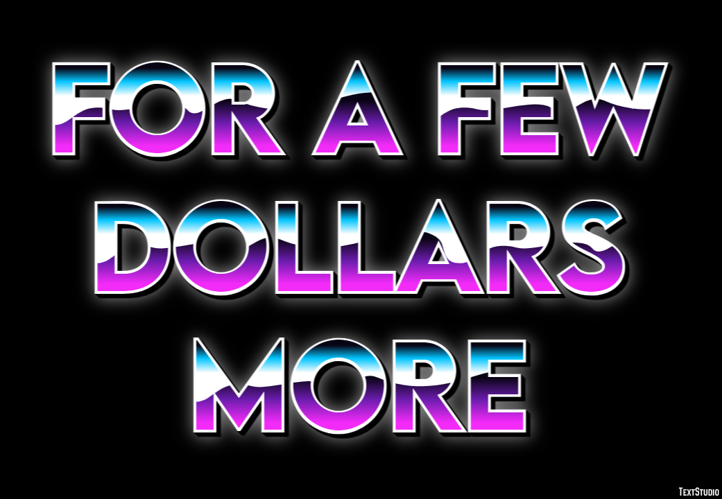 For a Few Dollars More Effetto testo